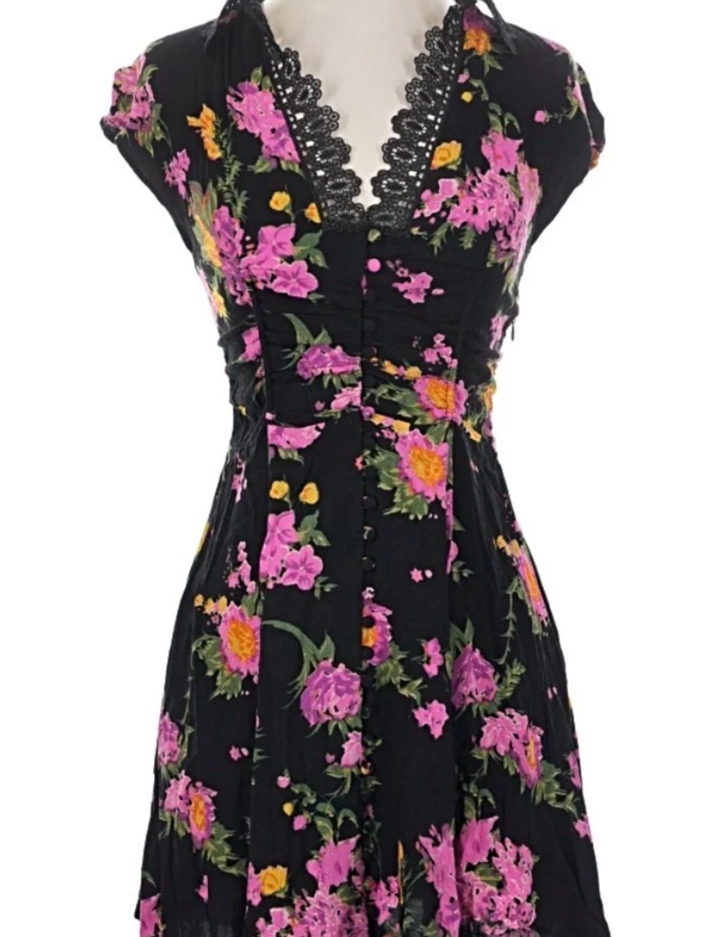 Free People Black Floral Dress 8